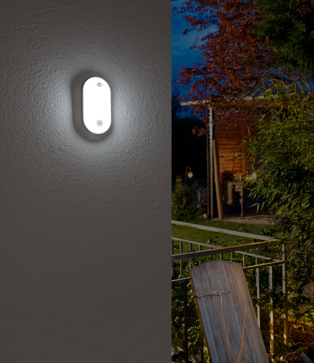Brennenstuhl Aussenwandleuchte – 15 W – 4000 K – IP54 – Netzbetrieb – mit Bewegungsmelder – Weiss – Kunststoff