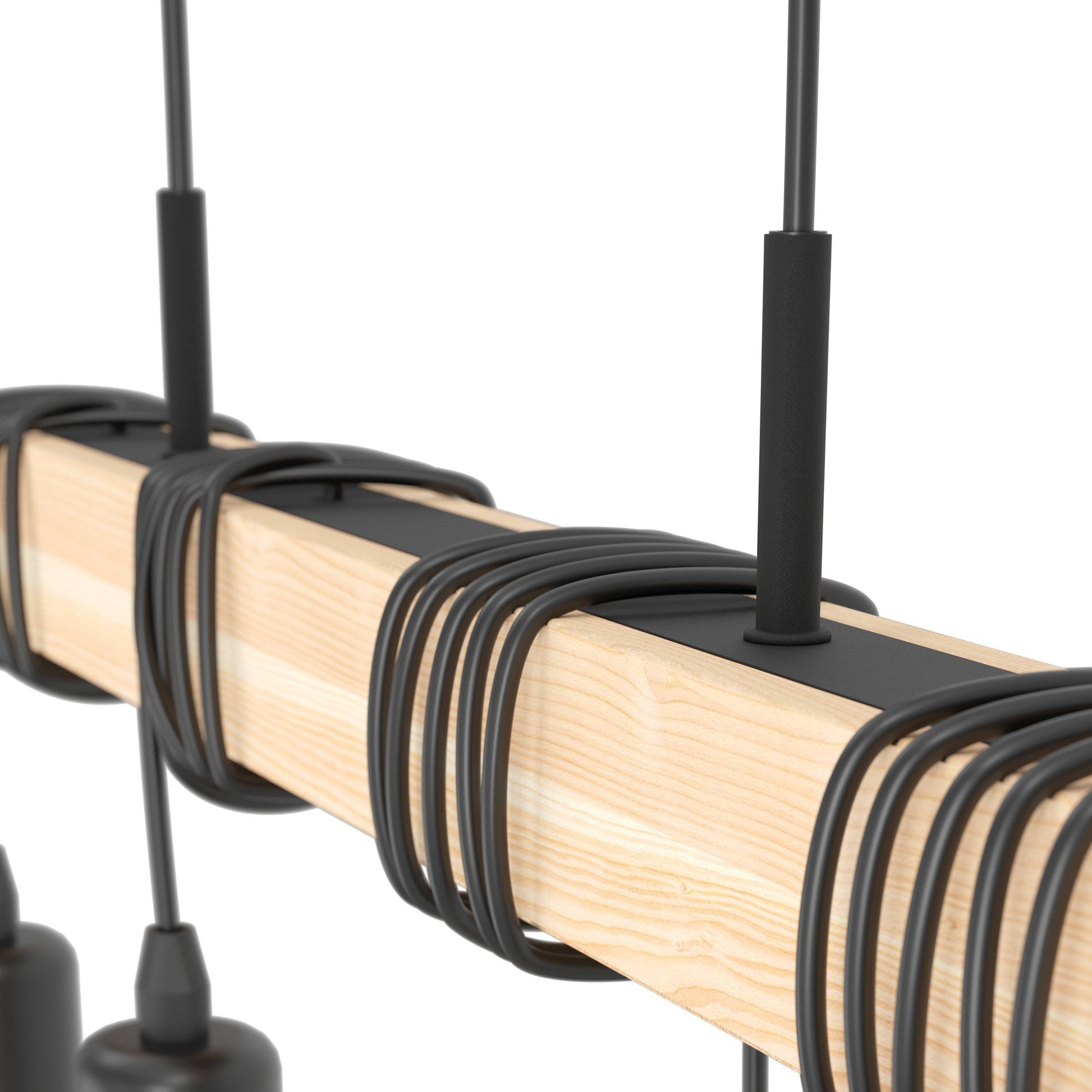 EGLO Deckenleuchte TOWNSHEND – 10,5 × 70 × 110 cm, 240 W, dimmbar, schwarz/braun, exkl. Leuchtmittel