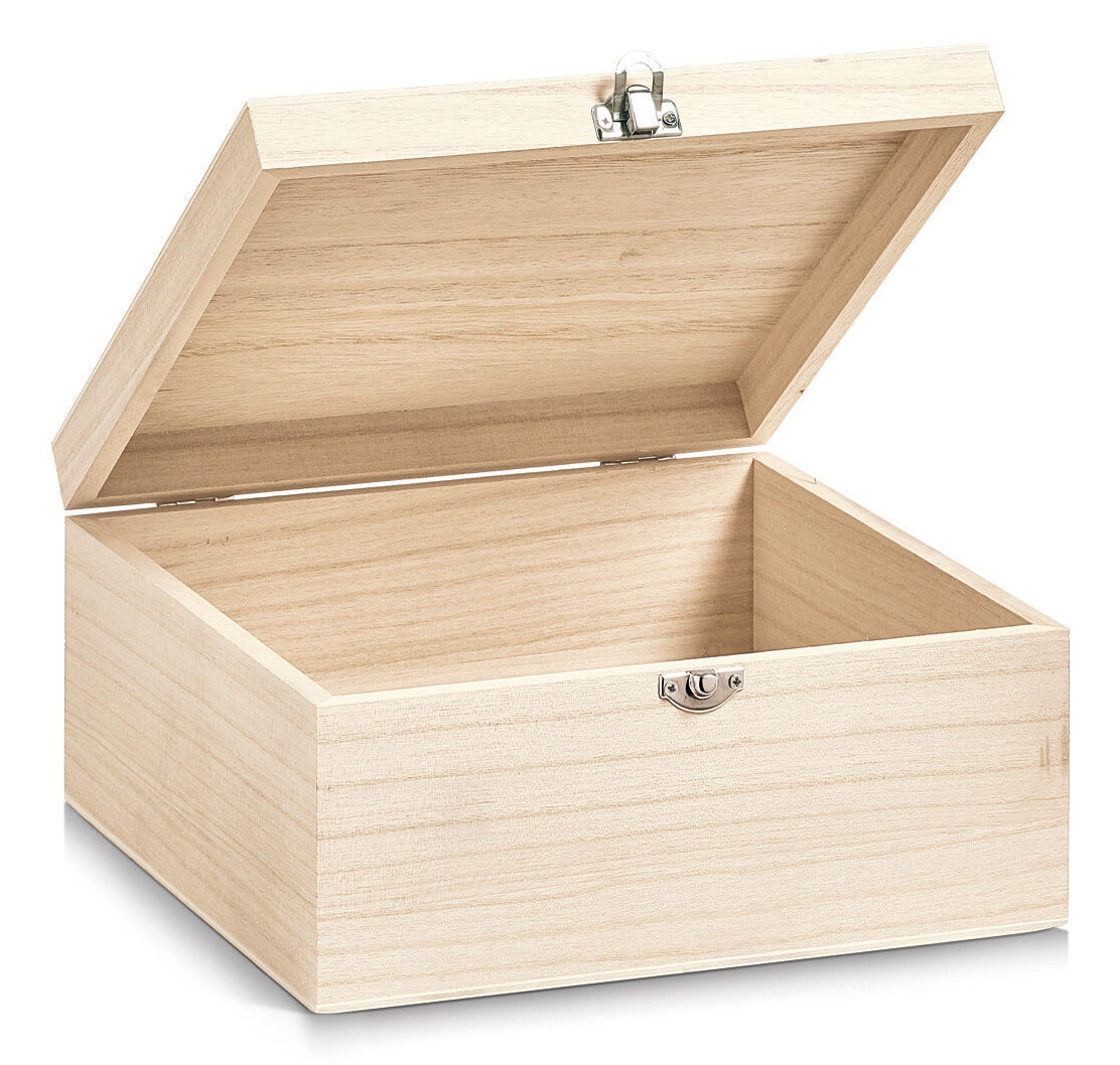Zeller Present Aufbewahrungsbox (mit Deckel, mit Verriegelung) – Holz – Braun – 230 × 110 × 230 mm