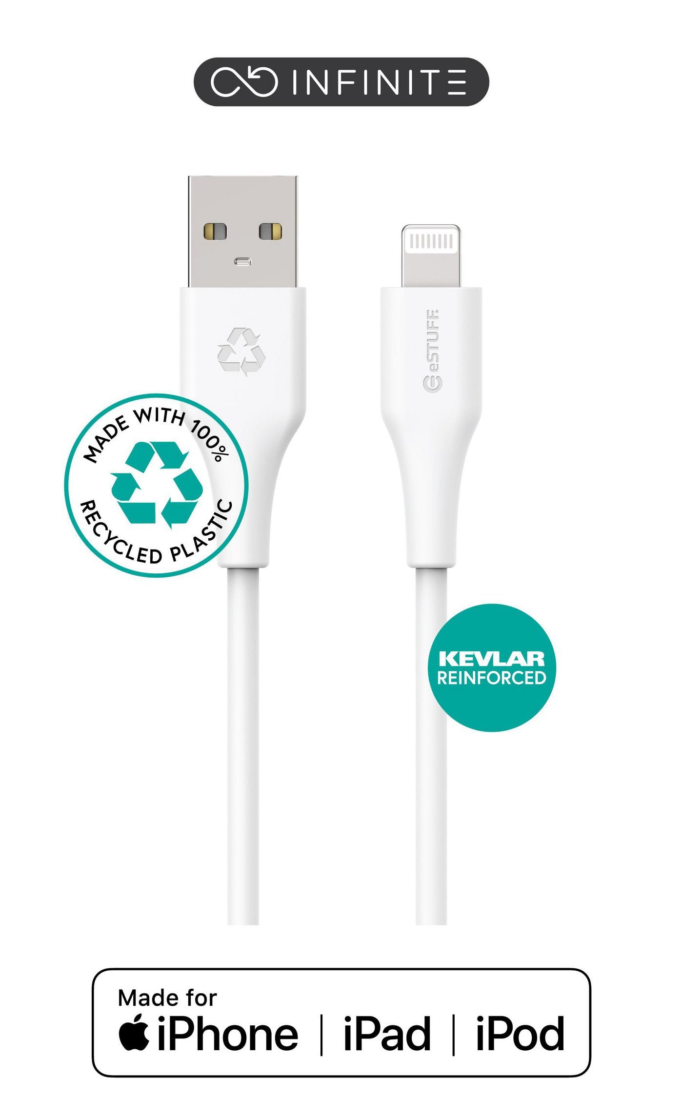 eSTUFF Daten- & Ladekabel – Lightning auf USB-A 1 m, MFi-zertifiziert – für iPhone/iPad