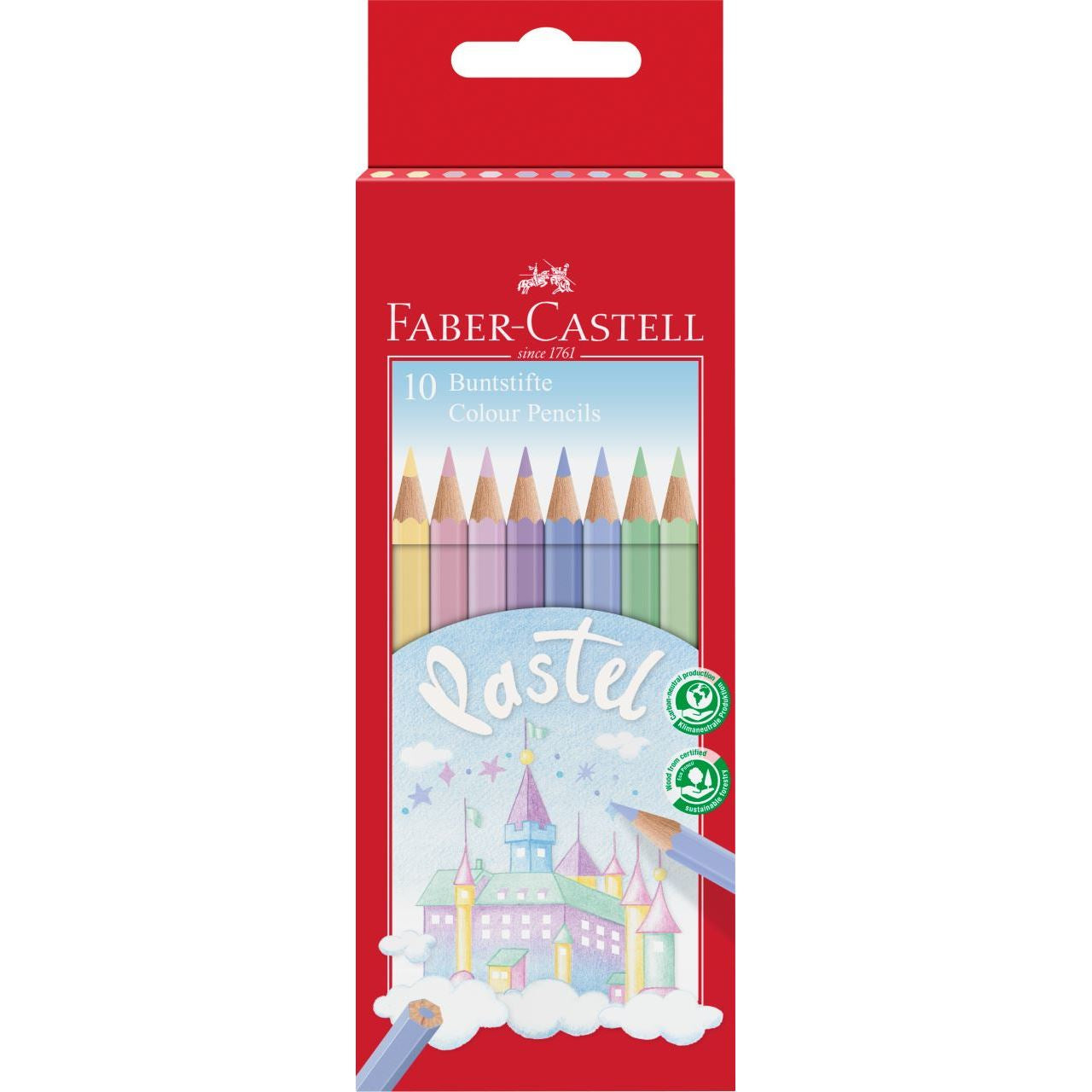 Faber-Castell Buntstifte Classic – 10 Farben, im Kartonetui, Ø 2,8 mm, sechskantig, FSC