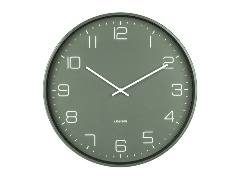 Karlsson Wanduhr Lofty – Ø 40 cm, grün, Metall