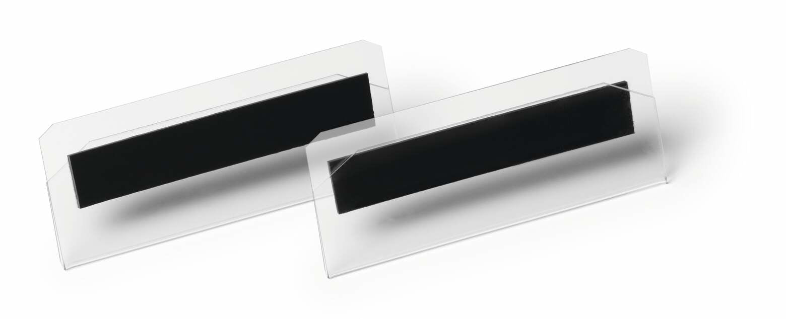 Durable Kennzeichnungstaschen – 100 × 38 mm, transparent, wiederablösbar, magnetisch, 10er-Pack