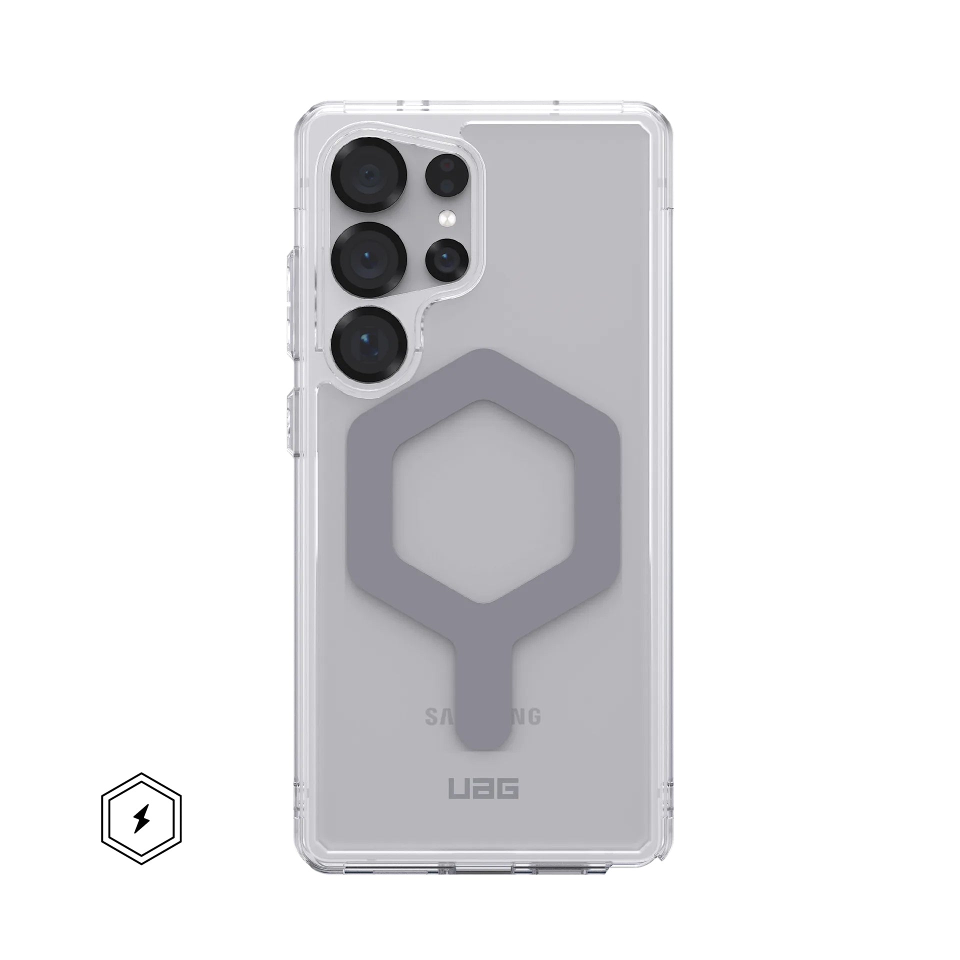 Urban Armor Gear UAG Plyo Pro – Rückcover – für Samsung Galaxy S25 Ultra, TPU, Silber/Transparent, bis 4,8 m sturzsicher