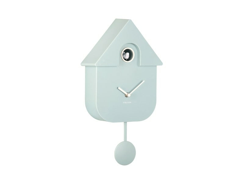 Karlsson Moderne Kuckucksuhr – 21,5 × 41 × 8,5 cm, hellblau, Kunststoff