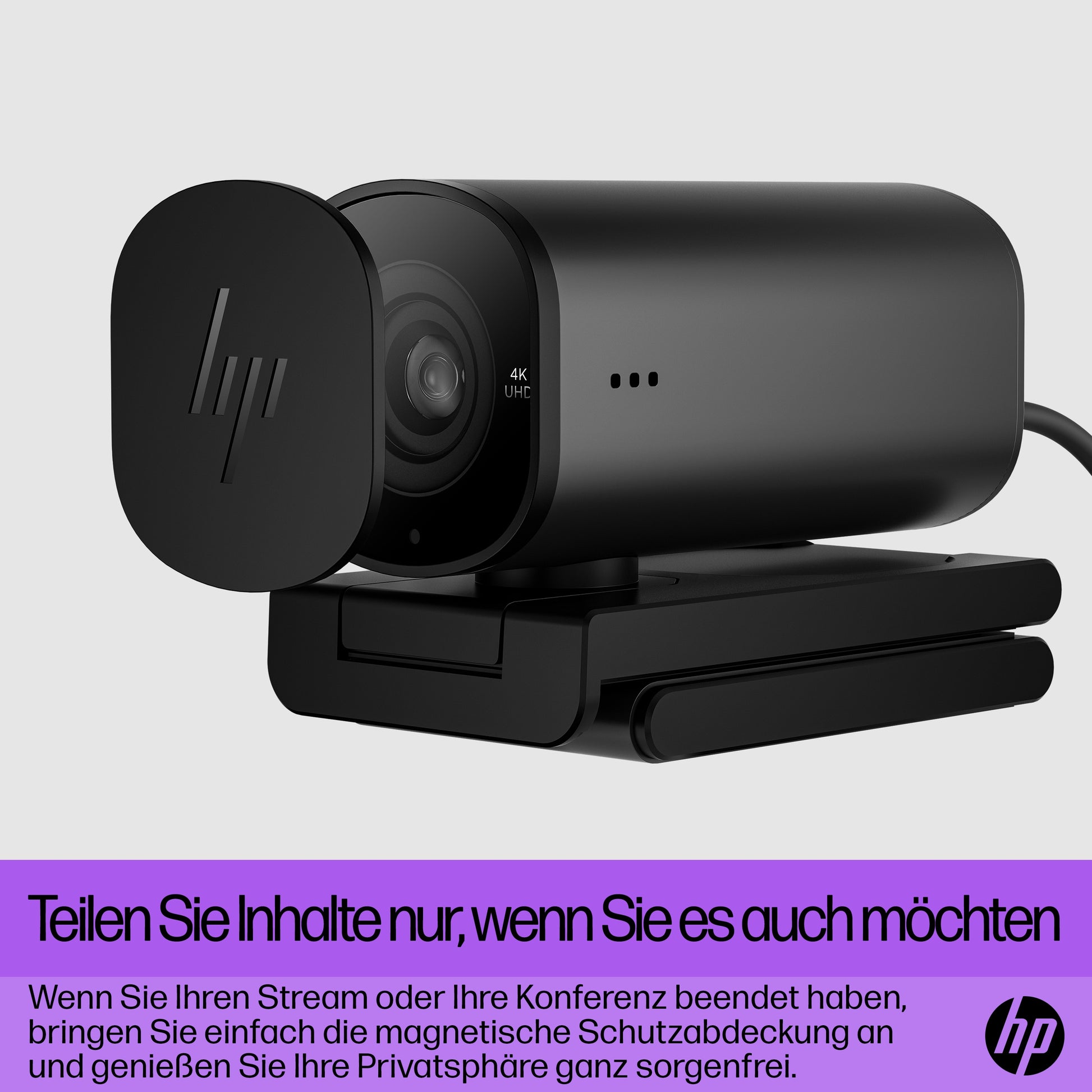 HP 965 – Webcam – 4K, bis 60 fps, USB, Autofokus, Schwarz