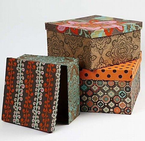 Creativ Company Aufbewahrungsbox (mit Deckel) – Papier – Natur – 5-teiliges Set