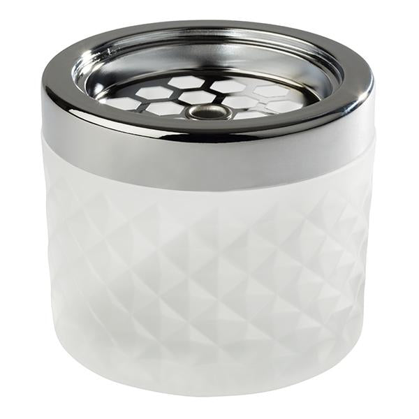 APS-Germany APS Aschenbecher – Ø 9,5 × 8 cm – Glas & Metall, Weiss