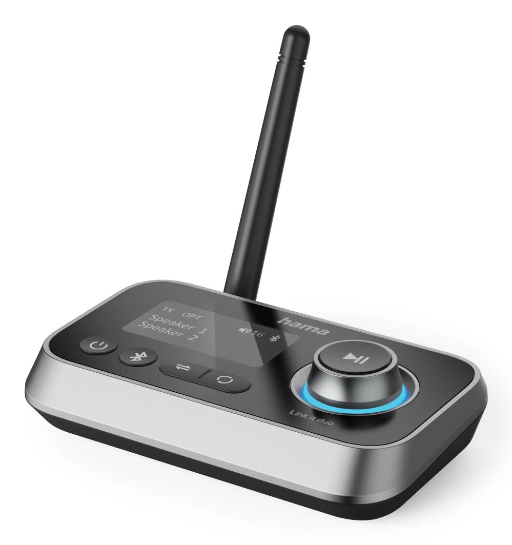 Hama Link.it duo – Bluetooth Audio-Adapter (Tx/Rx) – Bluetooth 5,2, 10 m – aptX – USB – schwarz