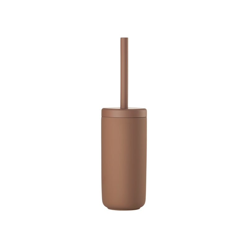 Zone Denmark UME – WC-Bürstenset – Keramik, Terrakotta, mit Deckel, H 38,7 cm, Ø 10 cm