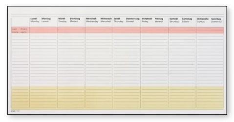 Simplex Schreibunterlage Wochenplaner – 1 Woche/1 Seite, undatiert, 42 × 21 cm, FSC