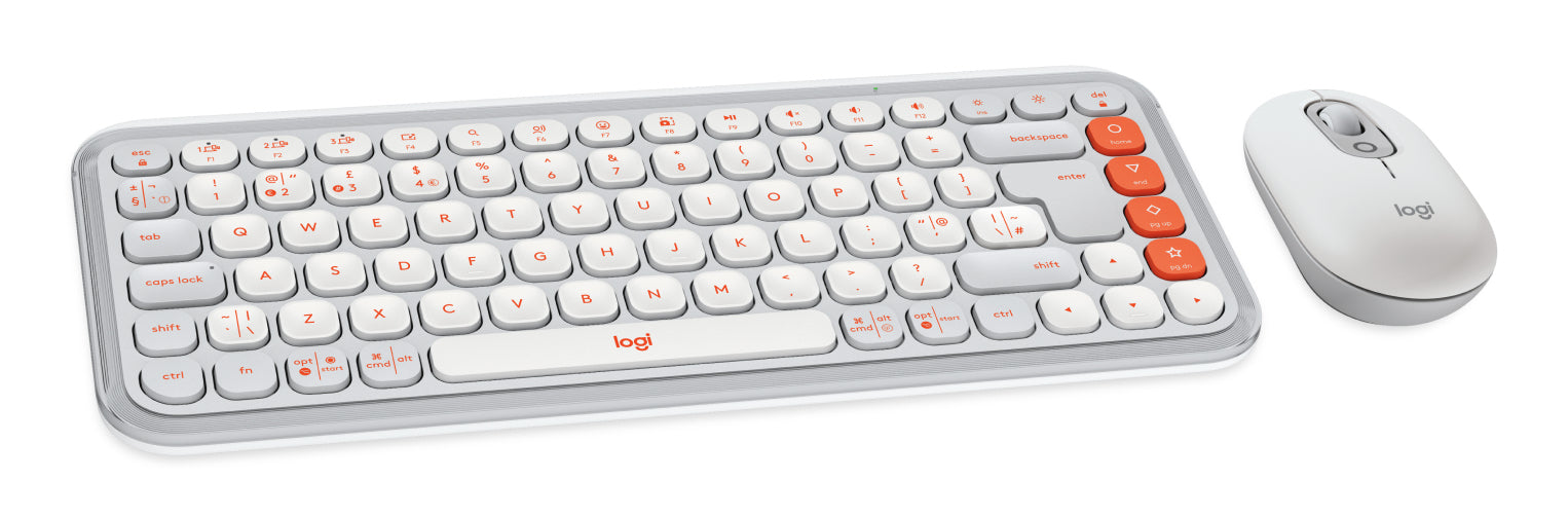 Logitech POP ICON COMBO INTNL-973 – Tastatur, UK-Layout (EN), Weiss