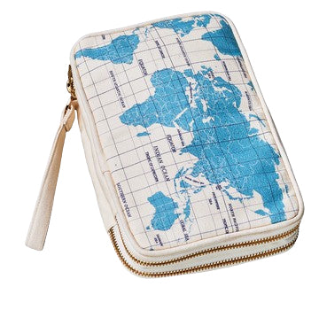 Chic-mic ChicMic Reise-Organizer – Bio-Baumwolle, Blau/Weiss, 200 × 60 × 125 mm