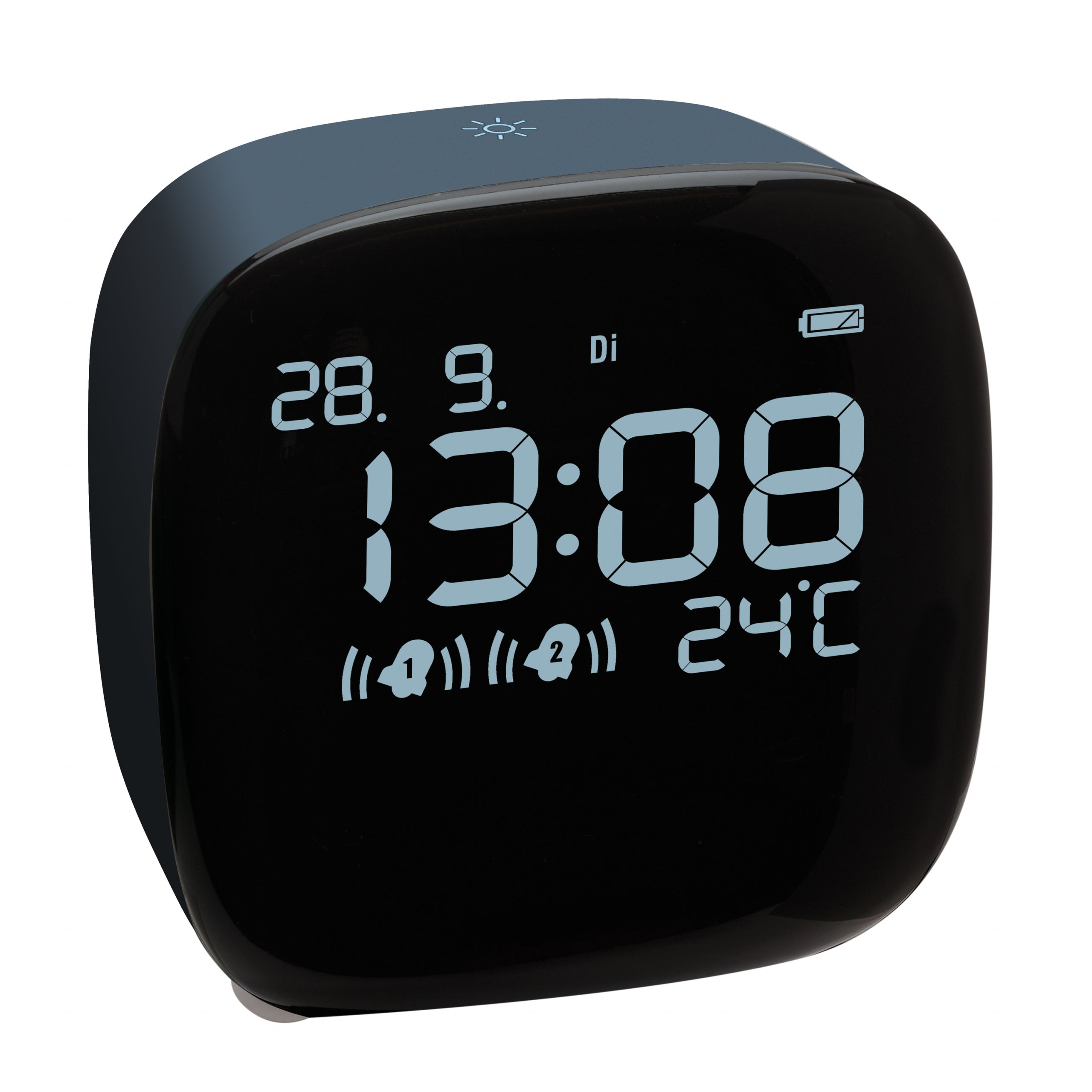 TFA-Dostmann TFA Dostmann Digitalwecker – Snooze, Thermometer, USB, 6,7 × 8,1 × 8,2 cm, Blau