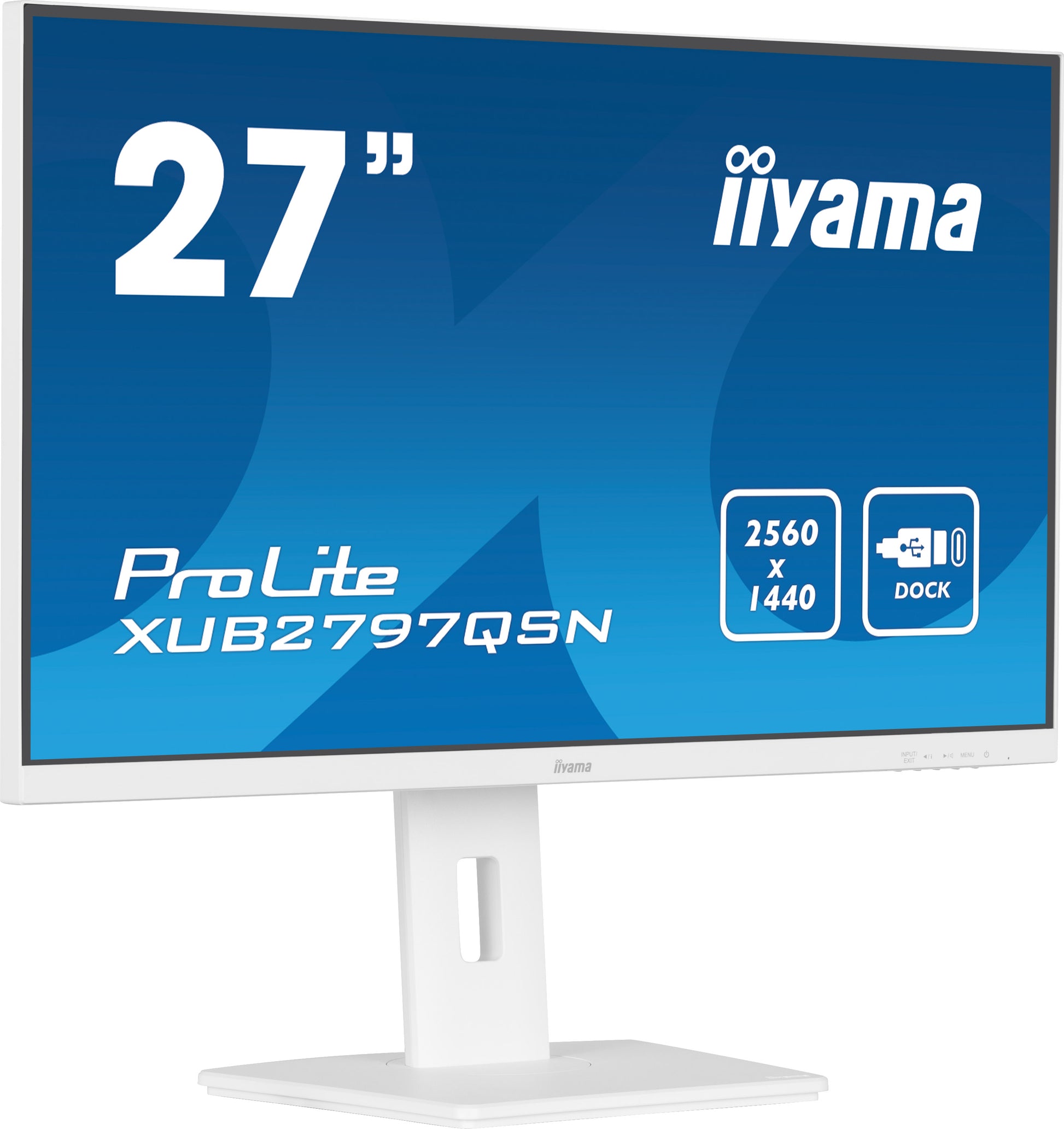 iiyama Monitor, 27" WQHD (2560 × 1440), IPS, USB-C Dock (65W PD, LAN, DP-Out, USB 3.2), 300 cd/m²