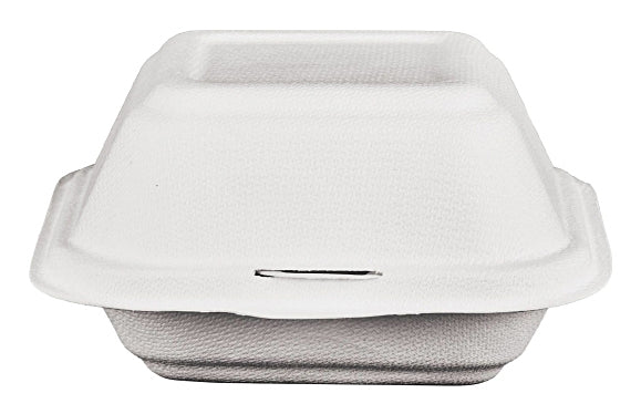 Weita Take-away-Box, Bagasse (Zuckerrohr) – 144,7 × 141 × 75,2 mm – 50 Stk.