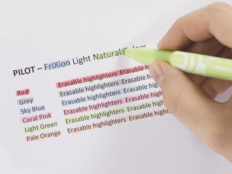 Pilot FriXion Light Textmarker Set 6 Farben – Keilspitze, 3,3 mm, radierbar