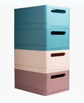 Exacompta Skandi Aufbewahrungsbox A4+ – klappbar, stapelbar, 375 × 40 × 275 mm, hellrosa, Kunststoff