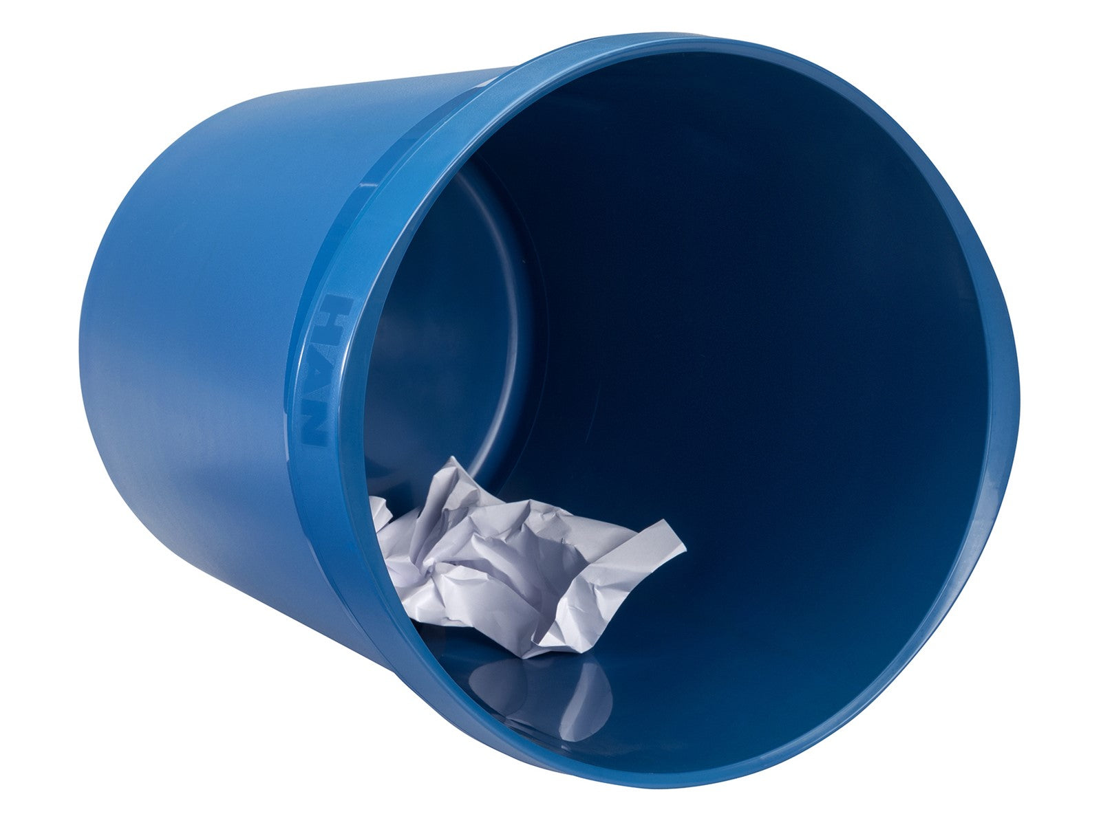 HAN Papierkorb KARMA öko – 18 l – Kunststoff (PP), rund – blau – mit Griffmulden