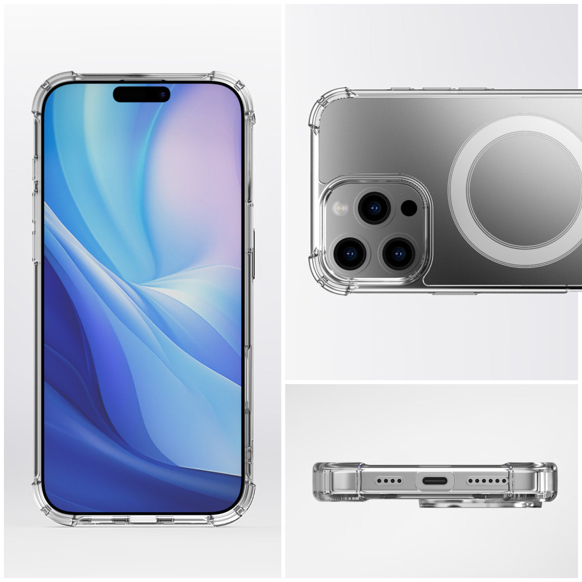4smarts Hybrid Case Ibiza – Backcover – für Apple iPhone 16 Pro Max, PC+TPU, Transparent, bis 1,2 m sturzsicher