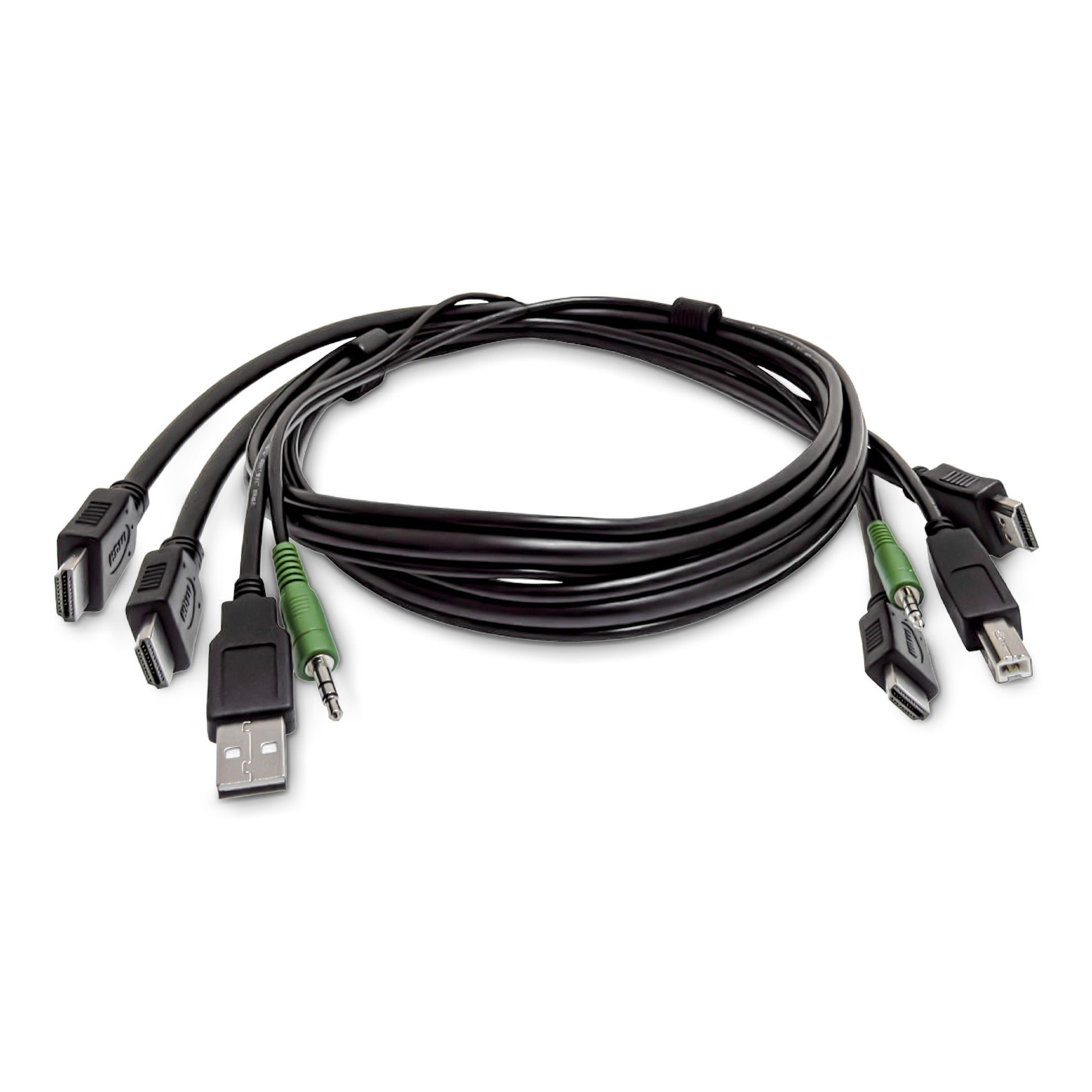 StarTech.com SK2HDMMKVM10-TAA – Dual HDMI KVM-Kabel – 3 m, USB (Tastatur/Maus), 3,5 mm Audio