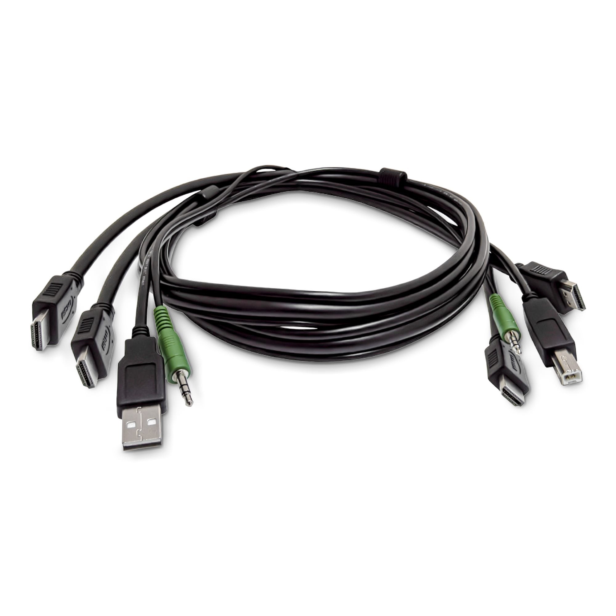 StarTech.com SK2HDMMKVM10-TAA – Dual HDMI KVM-Kabel – 3 m, USB (Tastatur/Maus), 3,5 mm Audio