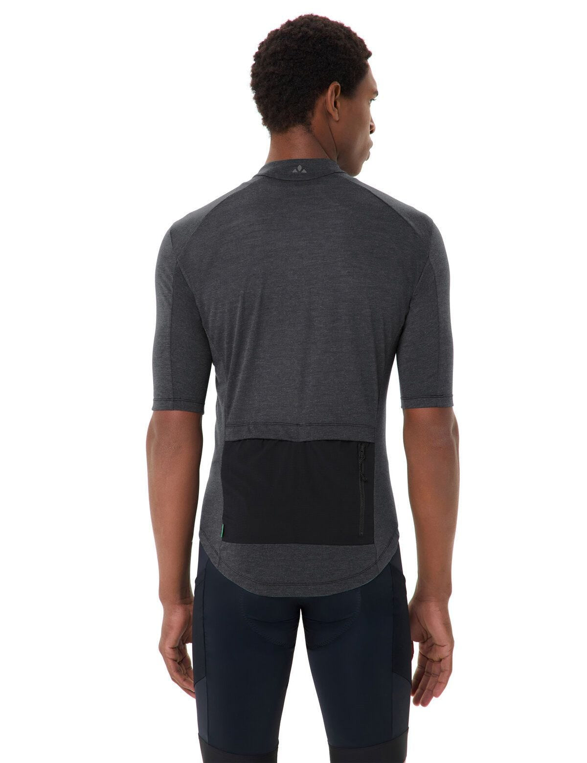 VAUDE Velotrikot – Kurzarm, Atmungsaktiv, 2 Taschen – S – Schwarz – 75% Recyceltes Polyester/25% Lyocell