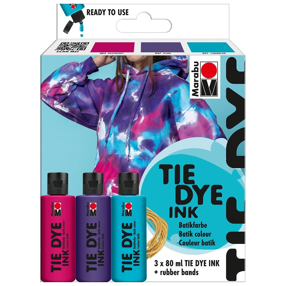 Marabu Stoffmalfarbe – Set – 3 Farben, 80 ml, für Textilien