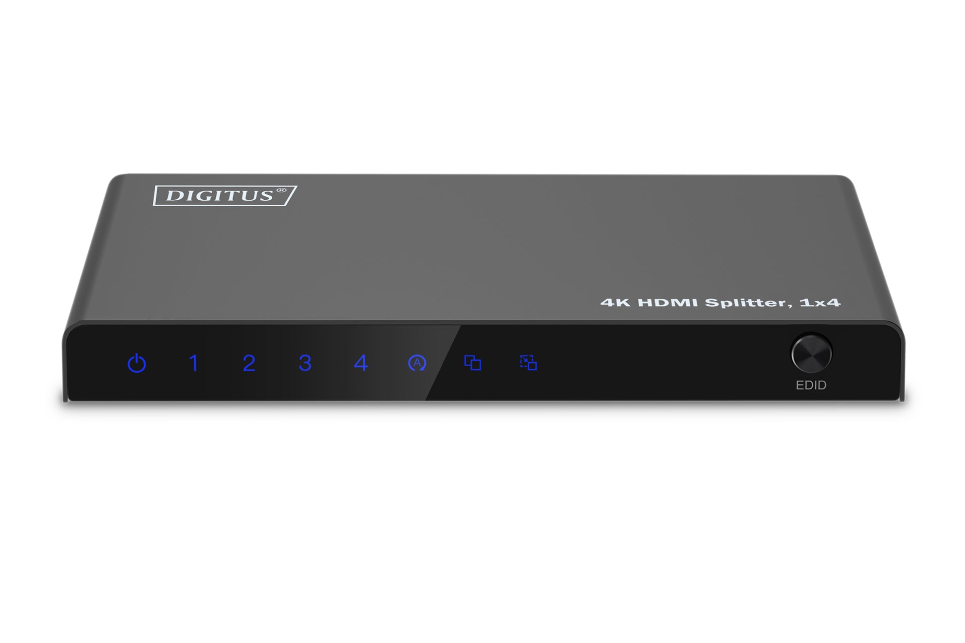 Digitus HDMI-Splitter 1x4 – 4K UHD, 60 Hz, HDMI 2.0, HDCP 2.3 – Schwarz, Metall