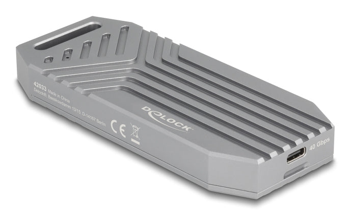 DeLOCK 42033 – 1-Bay SSD-Gehäuse (M.2 NVMe) – USB4 40 Gbit/s, USB-C