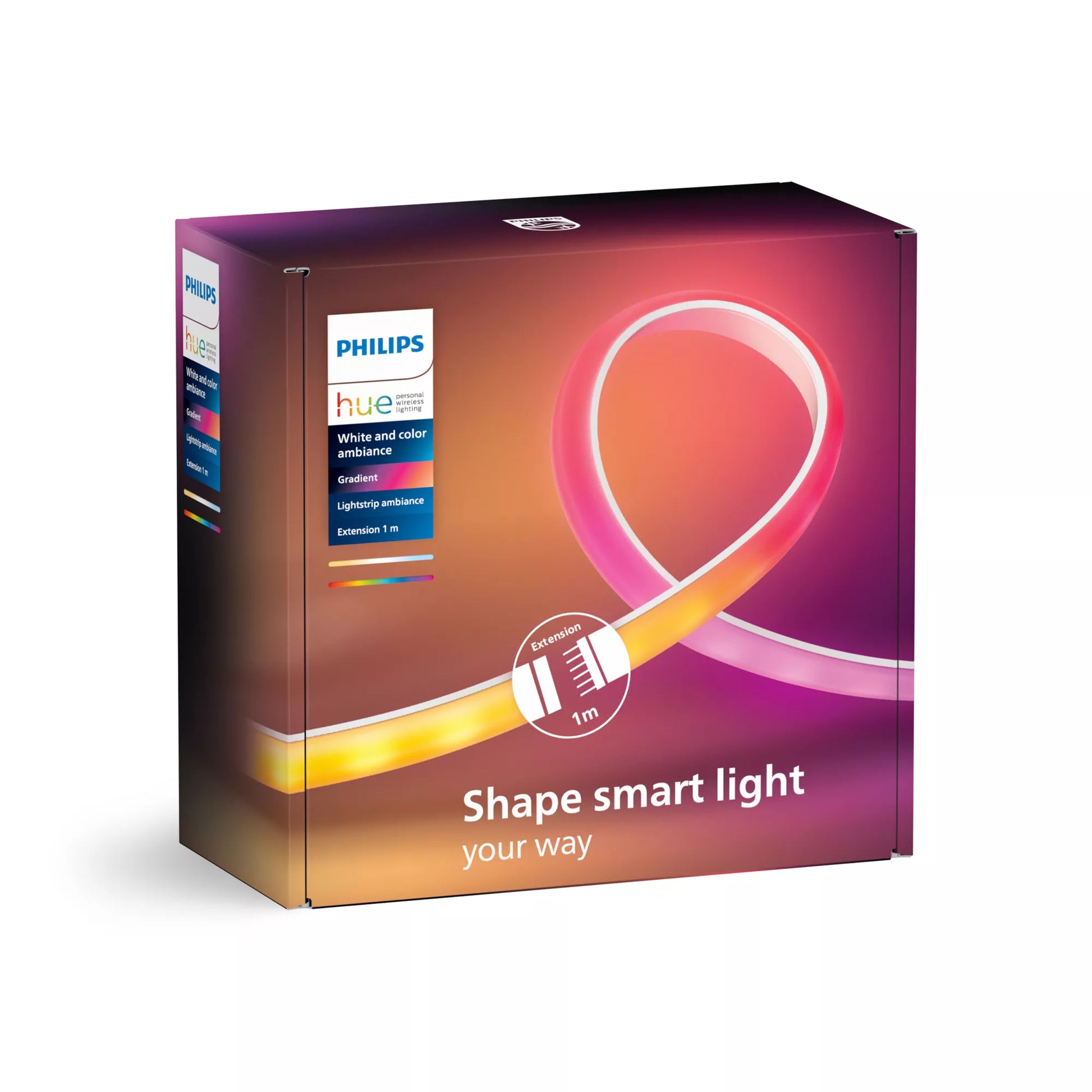 Philips by Signify Philips Hue LED-Strip 1 m – RGB+CCT, 2000–6500 K, Bluetooth/Zigbee – für Philips Hue – IP20 – 1 Stk.