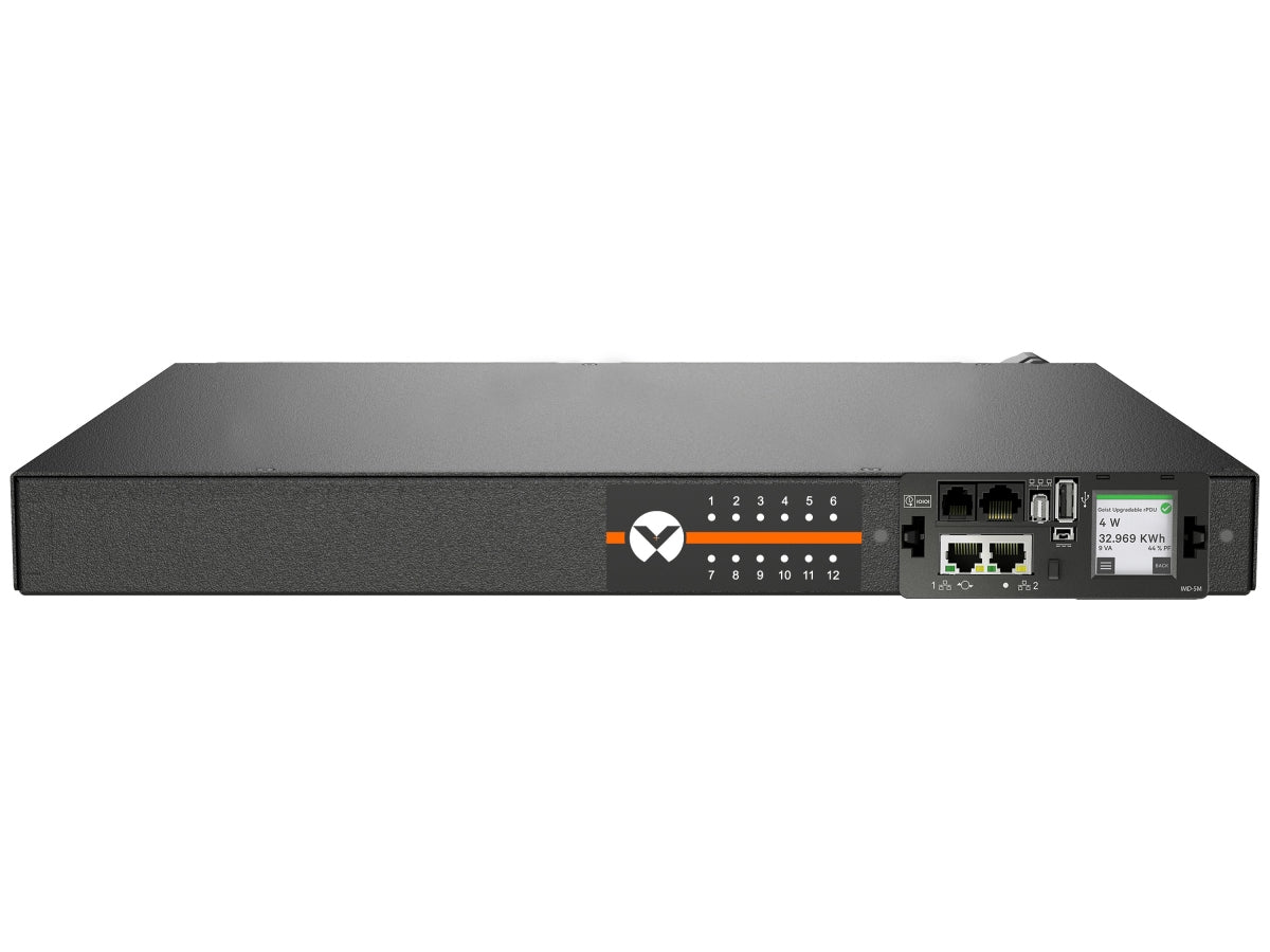 Vertiv Geist MU05M1R0-12CF17-2C20A9H00-S Überwachte PDU, 100–240 V, 20 A – 12× AC (C13/C19) – IEC C20 – 3 m