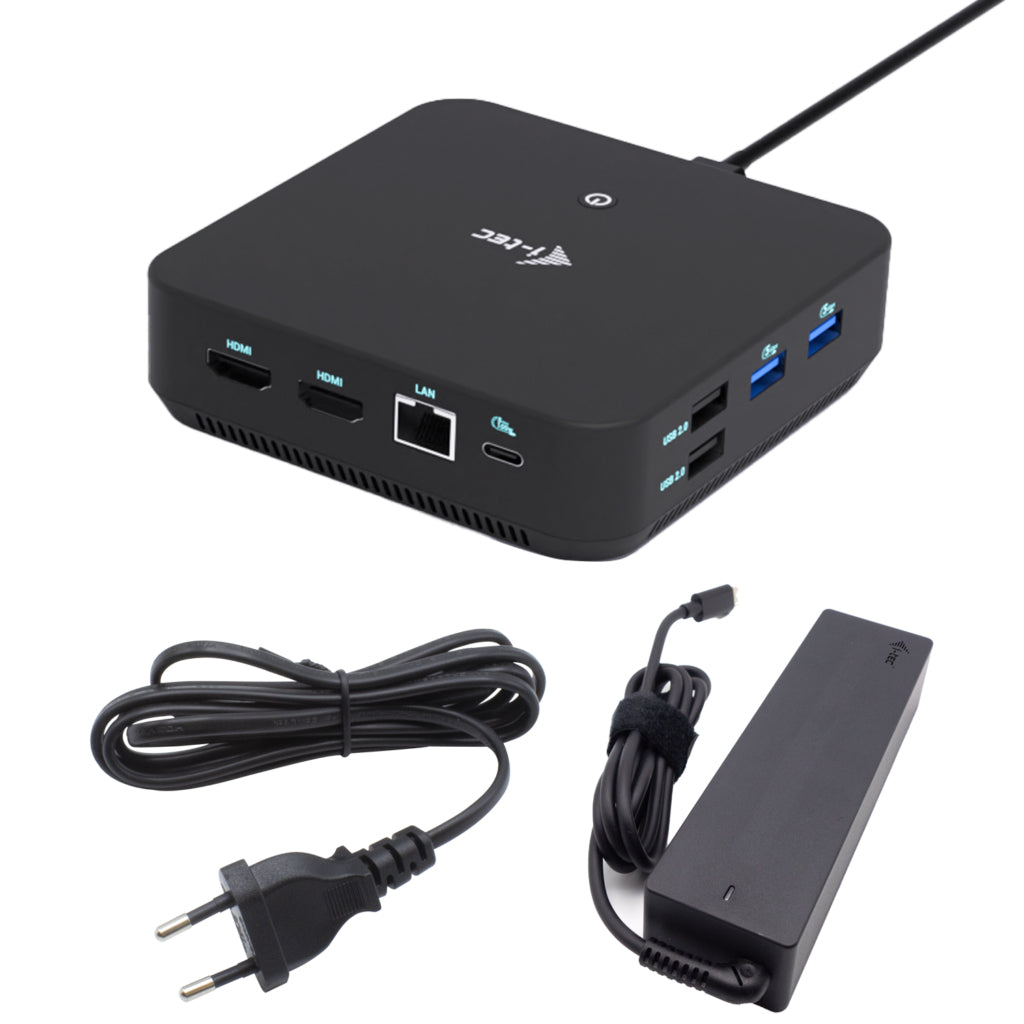 i-tec Dockingstation – USB-C, 1× DP, 2× HDMI, 5× USB-A, 100 W PD, GbE, für Windows/Mac/ChromeOS