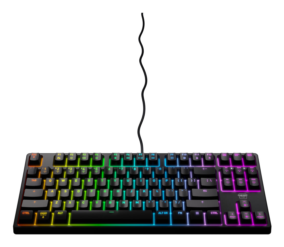 CHERRY K4V2 – Tastatur, kabelgebunden, TKL (ohne Ziffernblock), mechanisch (Cherry MX Red), Schwarz