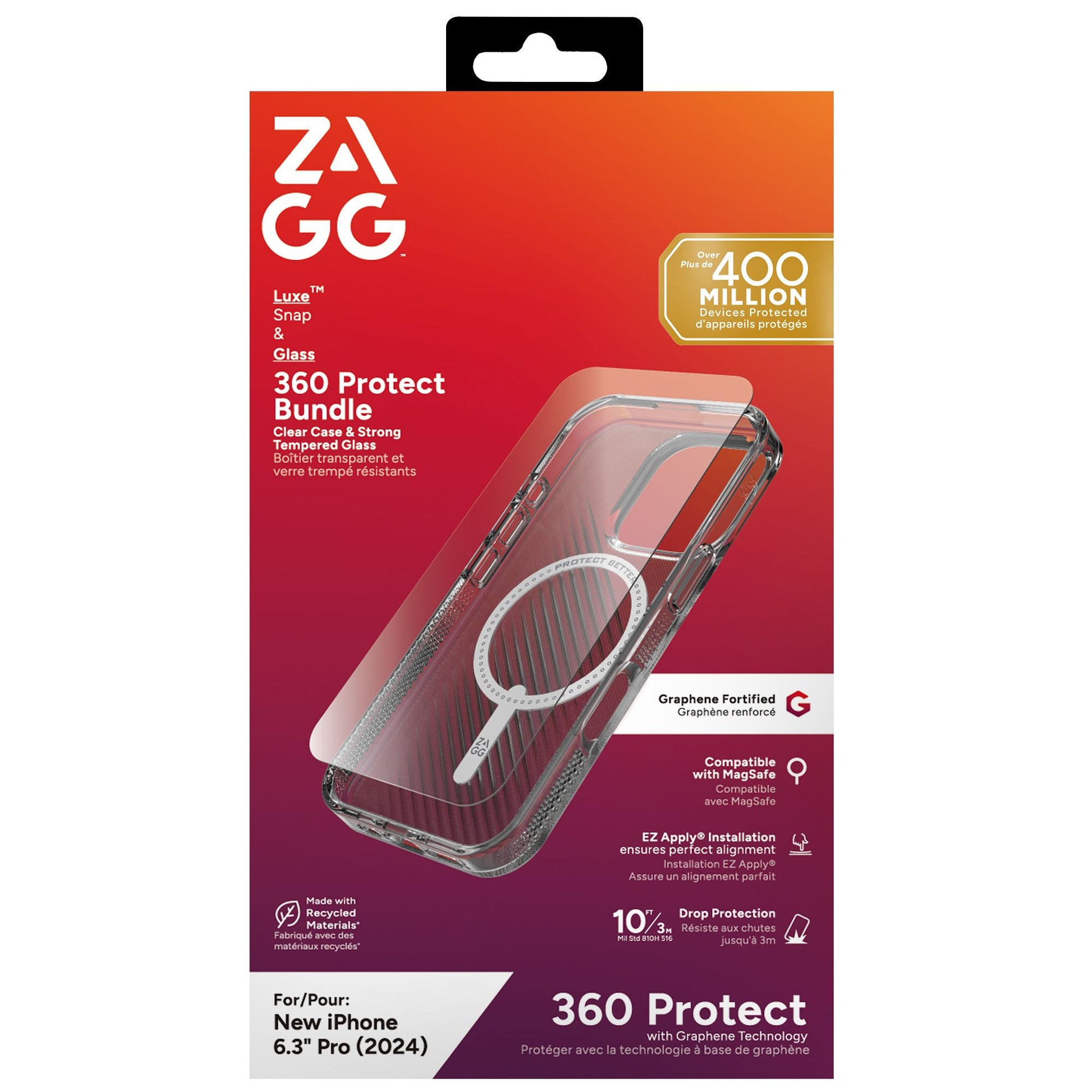 ZAGG Backcover Luxe – für Apple iPhone 16 Pro – transparent