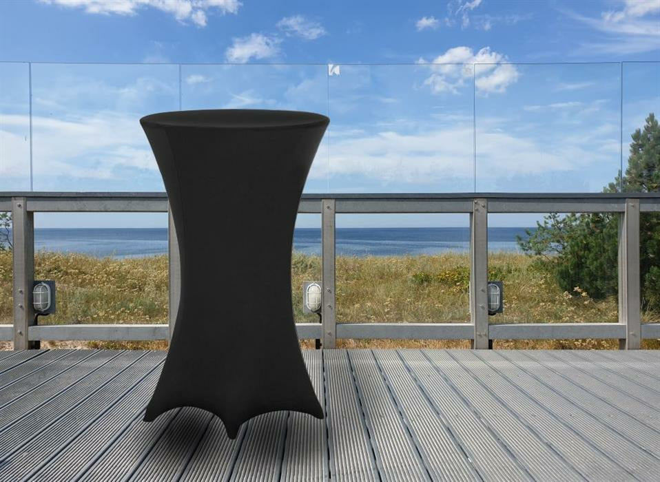 dameco Stehtisch-Husse – Ø 60×120 cm, Polyester/Elastan, Schwarz