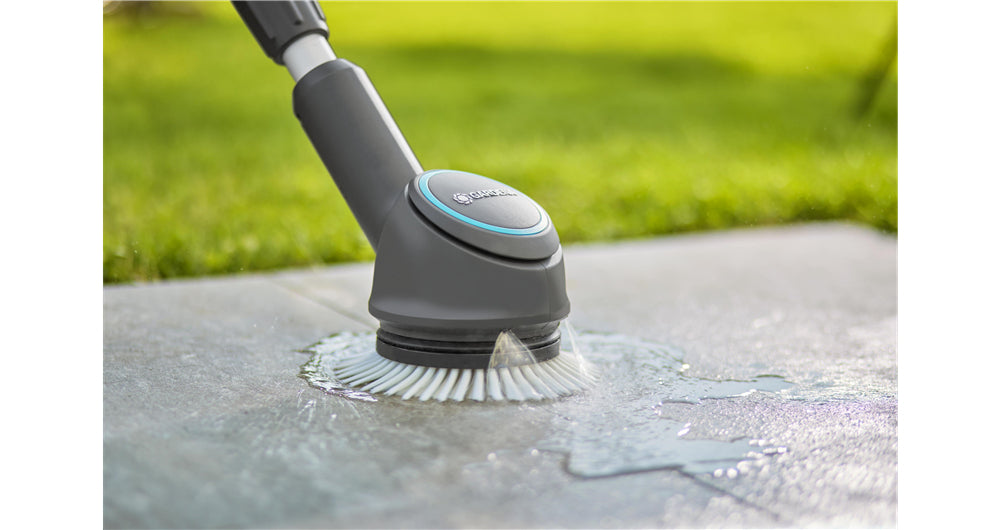 Gardena Bürstenaufsatz Tellerbürste – weich, grün/grau, für AquaBrush