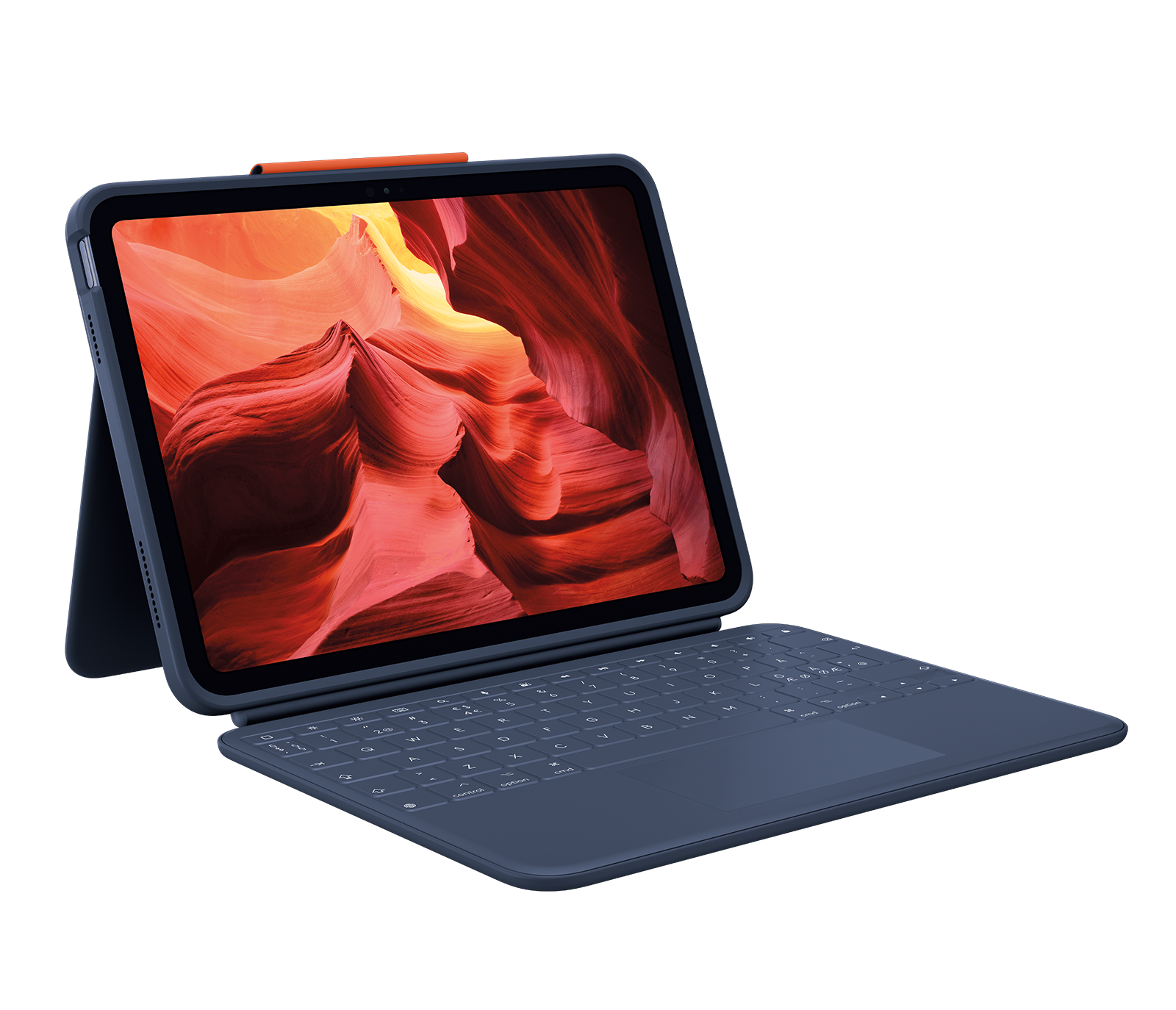 Logitech Rugged Combo 4 Touch – Tastatur, UK-Layout (EN), Blau – für iPad (10. Generation)