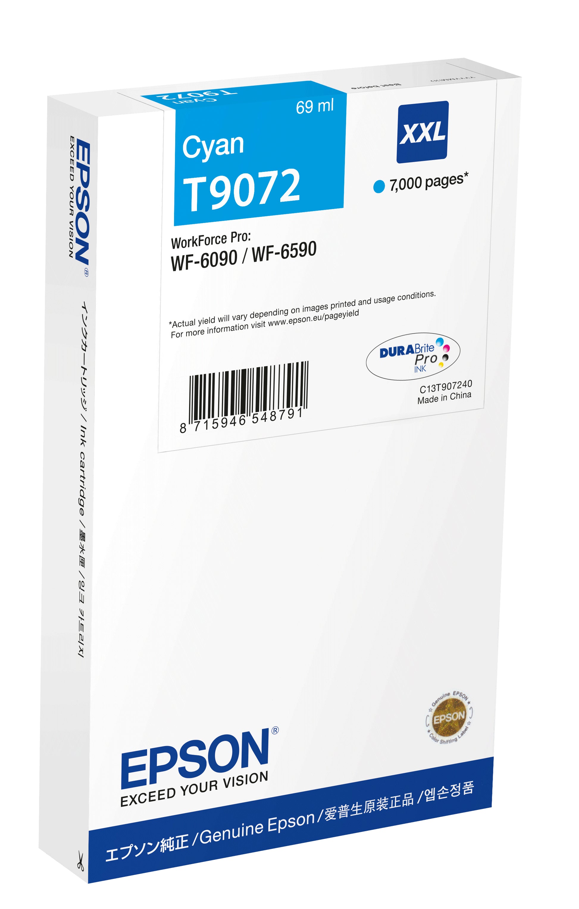 Epson Tintenpatrone C13T907240, cyan, 7'000 Seiten