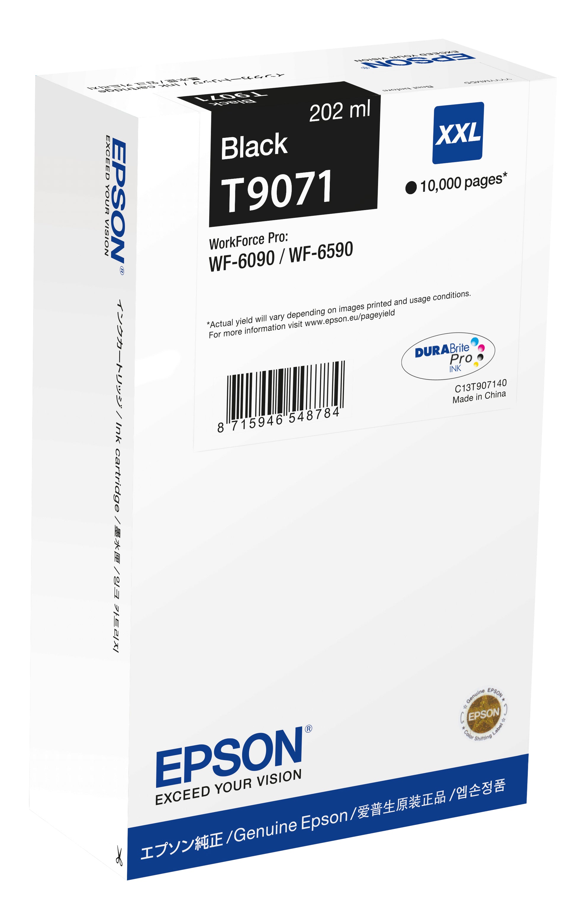 Epson Tintenpatrone C13T907140, Schwarz, 10'000 Seiten – für verschiedene Modelle