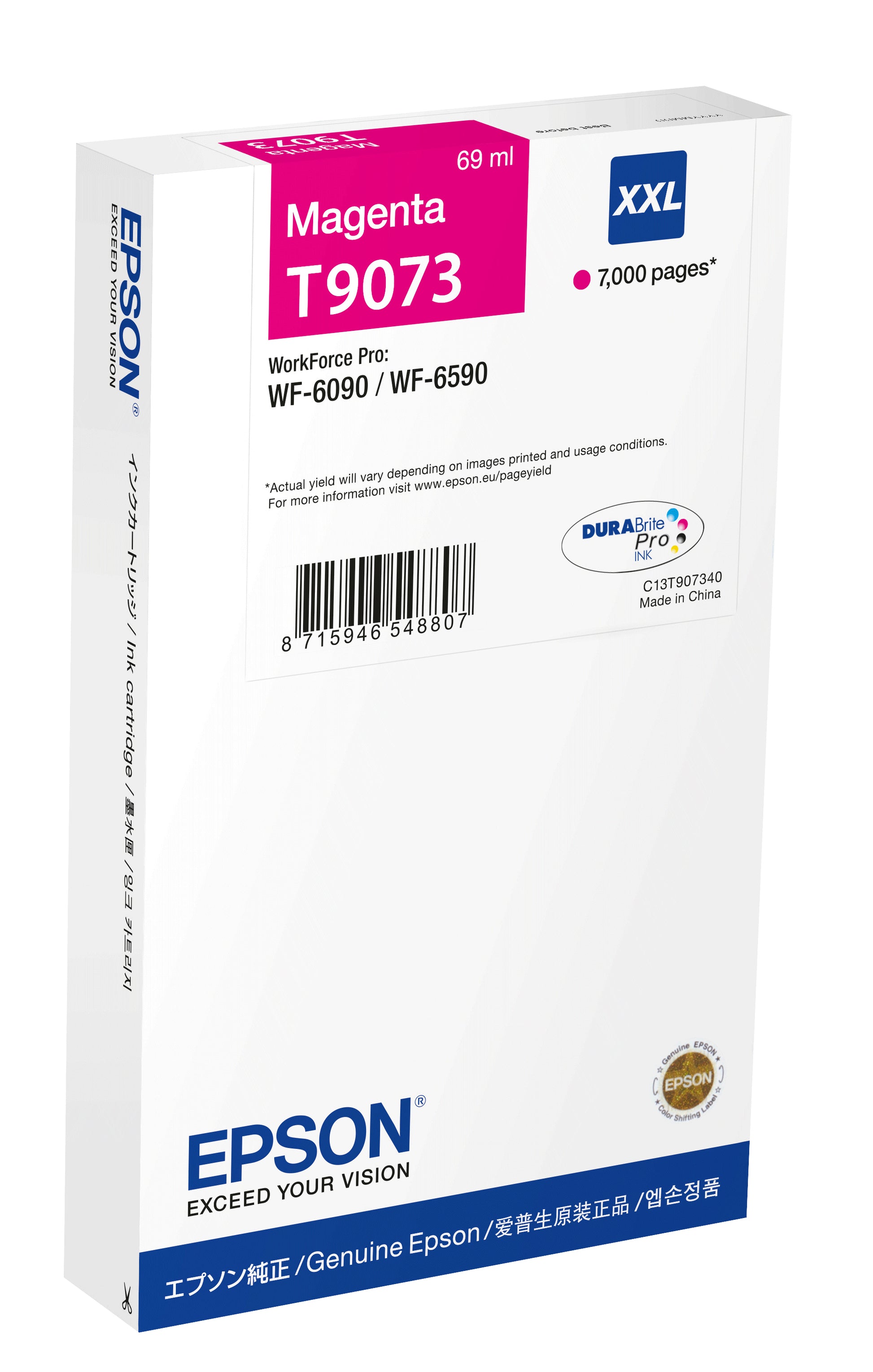Epson Tintenpatrone C13T907340, Magenta, ca. 7'000 Seiten – für Tintenstrahldrucker/Multifunktionsgeräte