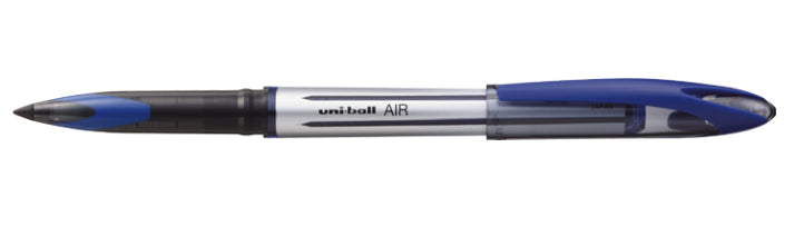 Uni-Ball Air – Tintenroller, dokumentenecht, mit Kappe, 0,38–0,55 mm, blau, für Linkshänder
