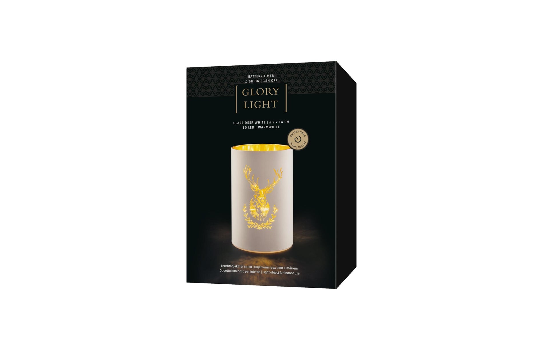 STT Windlicht – Glas, weiss – Ø 9 × 14 cm