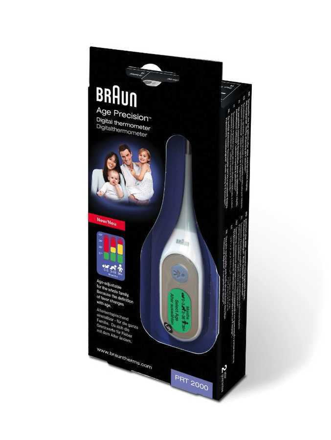 Braun Digitalfieberthermometer – Age Precision, 8 s, BPA-frei, für Axillar, Oral, Rektal