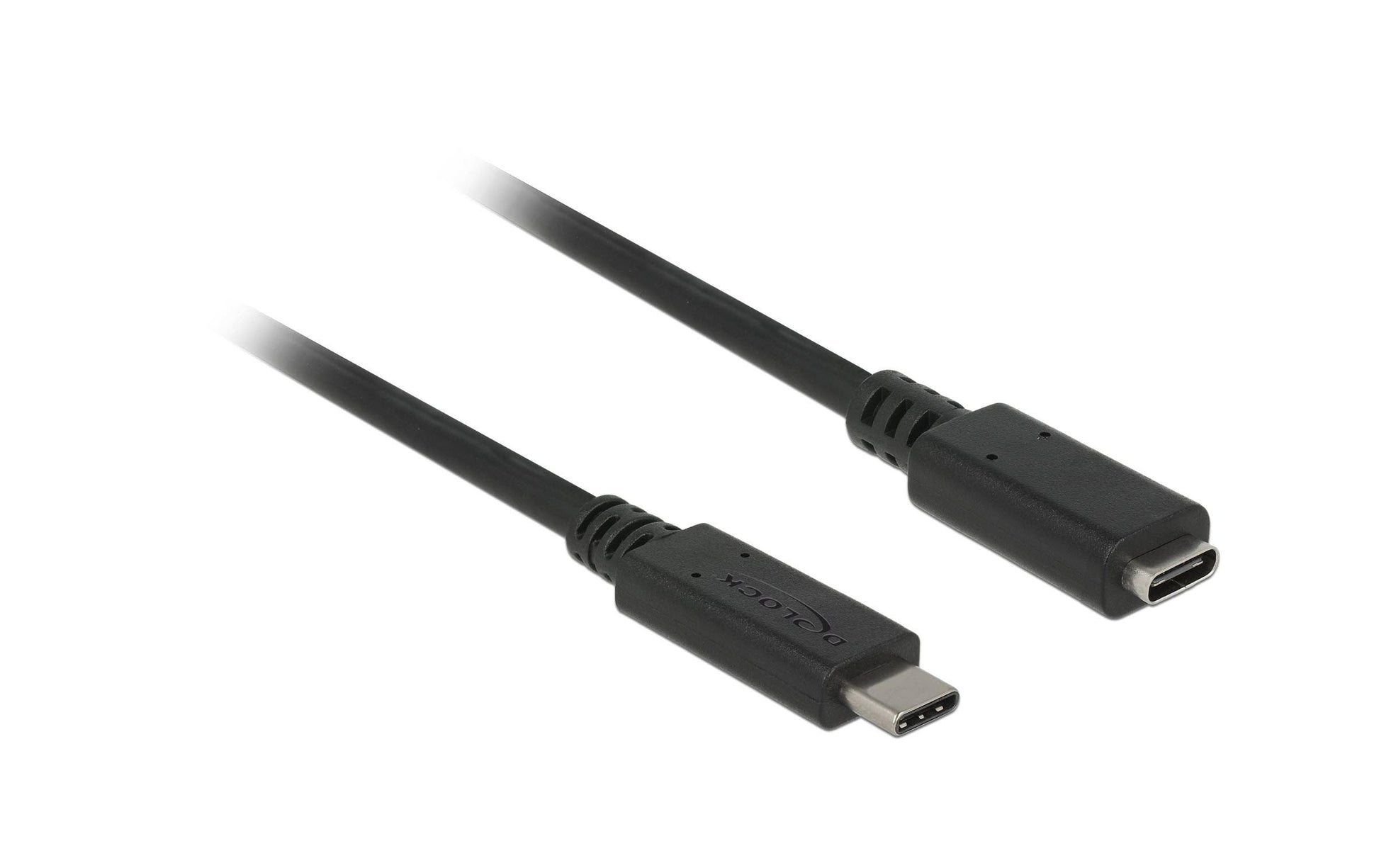DeLOCK USB-C Verlängerungskabel (Stecker auf Buchse) – USB 3.2 Gen 2 (10 Gbit/s) – 1 m – Schwarz