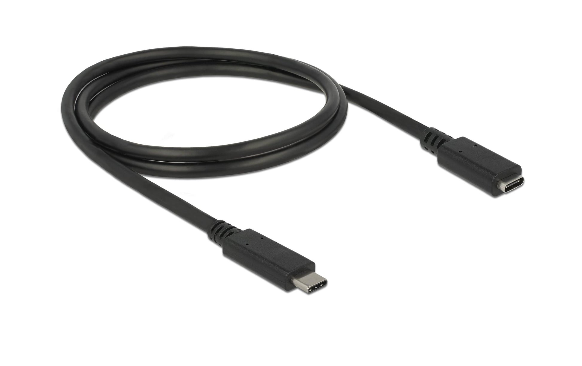 DeLOCK USB-C Verlängerungskabel (Stecker auf Buchse) – USB 3.2 Gen 2 (10 Gbit/s) – 1 m – Schwarz