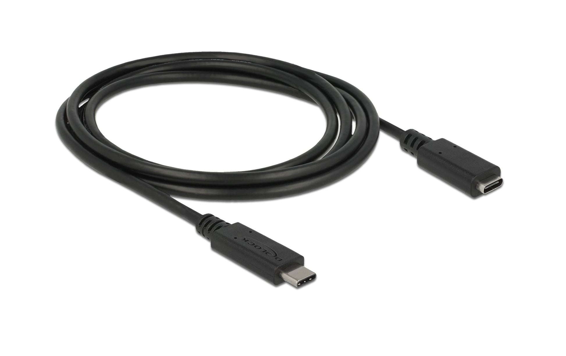 DeLOCK USB-C Verlängerungskabel (Stecker auf Buchse) – USB 3.2 Gen 2 (10 Gbit/s) – 1,5 m – Schwarz
