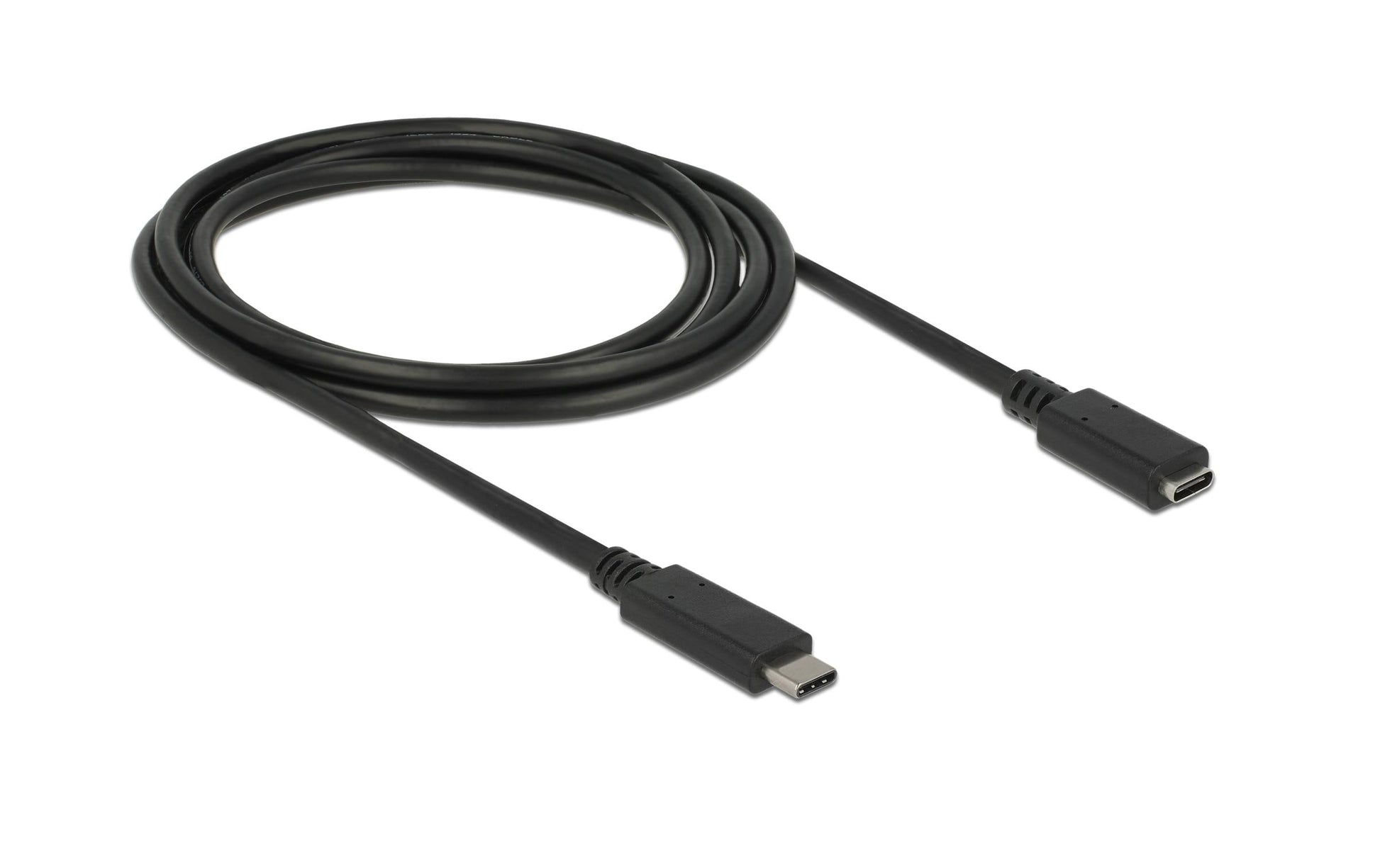 DeLOCK USB-C Verlängerungskabel (Stecker auf Buchse) – USB 3.2 Gen 1 (5 Gbit/s) – 2 m – Schwarz