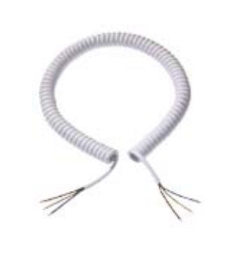 Bachmann LIY11Y-J Wendelleitung Stromkabel – offenes Ende bis offenes Ende, 5×1,5 mm², 2 m, PUR, Weiss