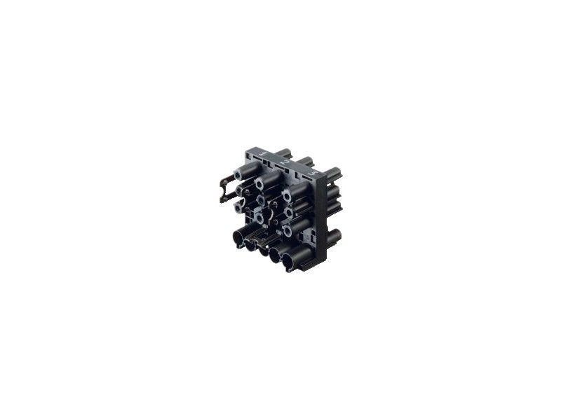 Bachmann Verteilerblock, 6×GST18i3, Eingang GST18i5, 5-polig, Durchgangsverdrahtung – schwarz